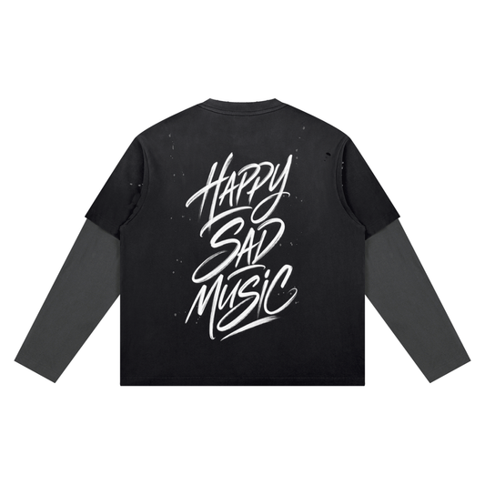 Unisex Vintage Wash Distressed Layer T-Shirt