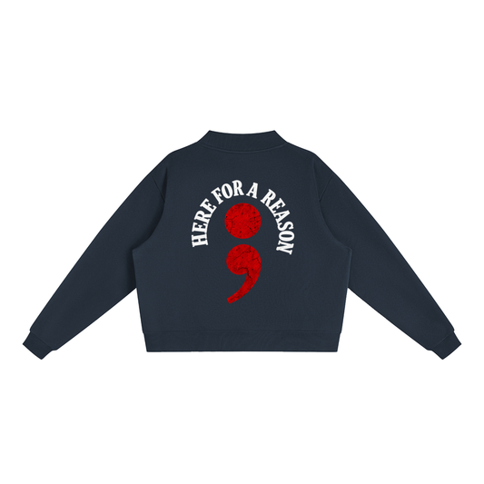 Essential Fleece Mock-Neck Crew Sweatshirt