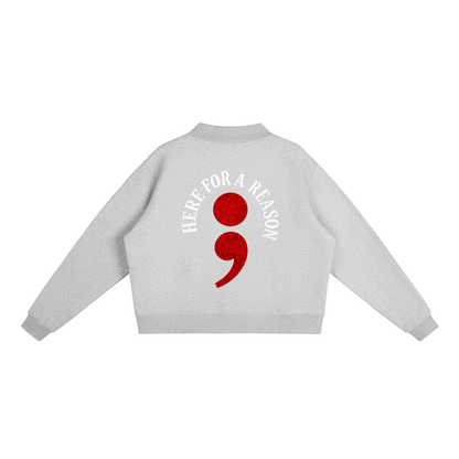 Essential Fleece Mock-Neck Crew Sweatshirt
