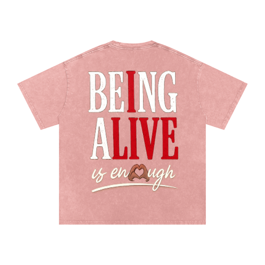 Snow Washed Oversized Cotton T-Shirt