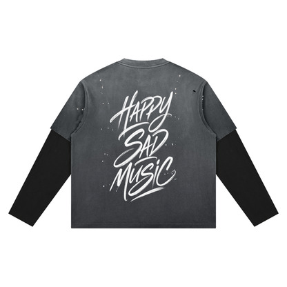 Unisex Vintage Wash Distressed Layer T-Shirt