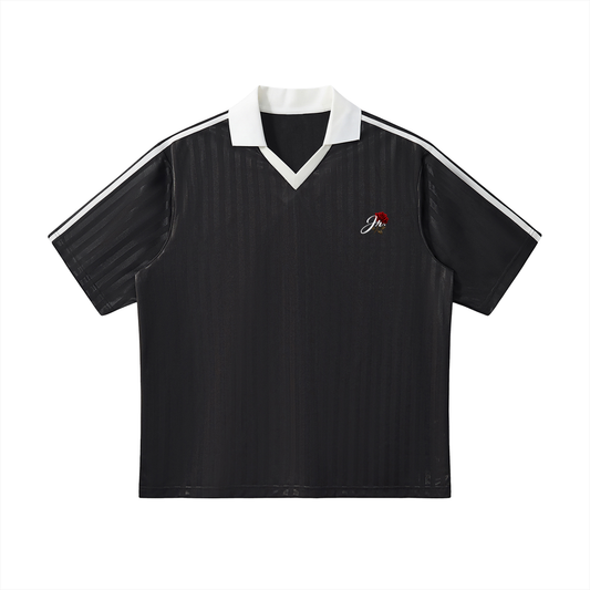 Contrast Collar Striped Soccer Jersey