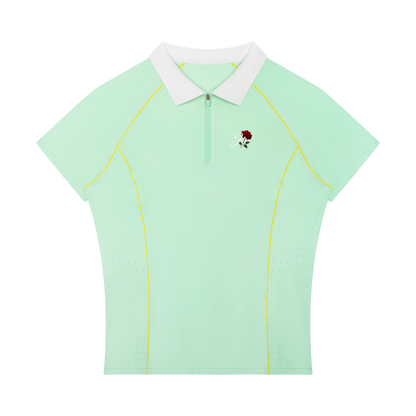 Women’s Slim Fit Quarter-Zip Polo Shirt