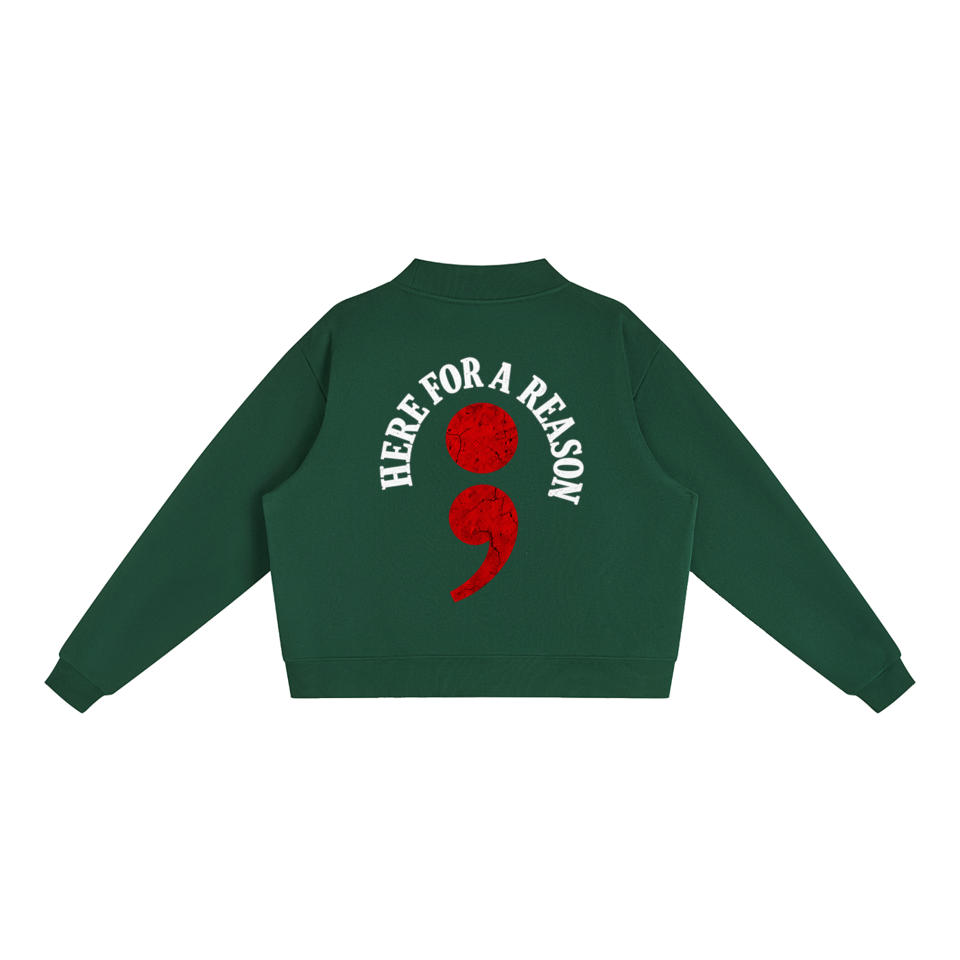 Essential Fleece Mock-Neck Crew Sweatshirt
