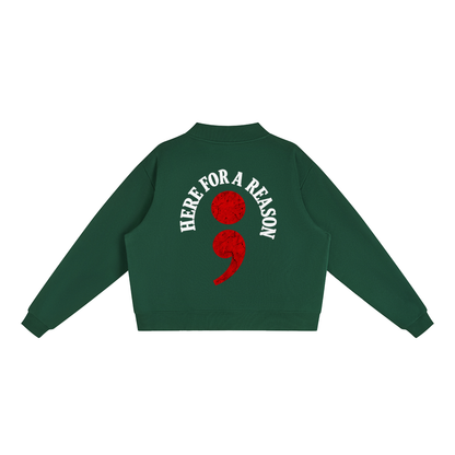 Essential Fleece Mock-Neck Crew Sweatshirt