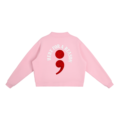 Essential Fleece Mock-Neck Crew Sweatshirt