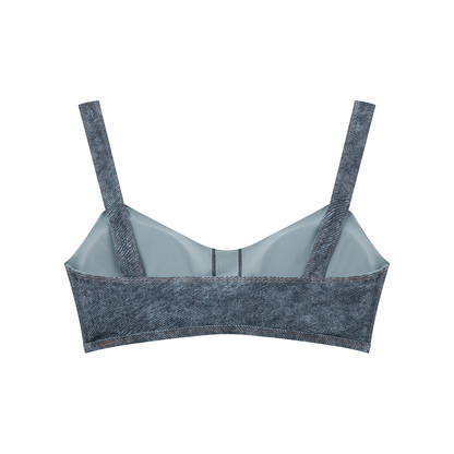 Women's Faux Denim Sports Bra