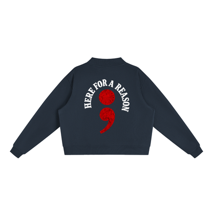 Essential Fleece Mock-Neck Crew Sweatshirt