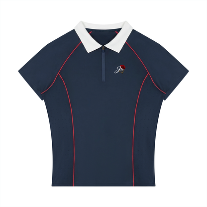 Women’s Slim Fit Quarter-Zip Polo Shirt