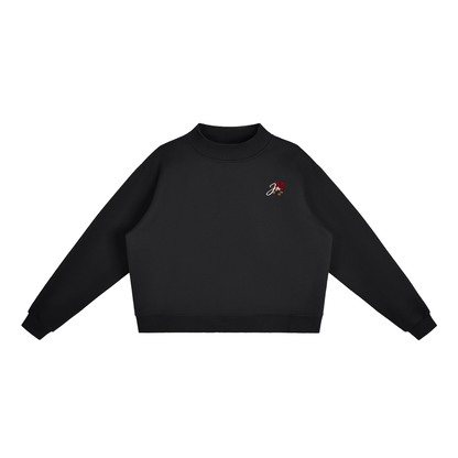 Essential Fleece Mock-Neck Crew Sweatshirt