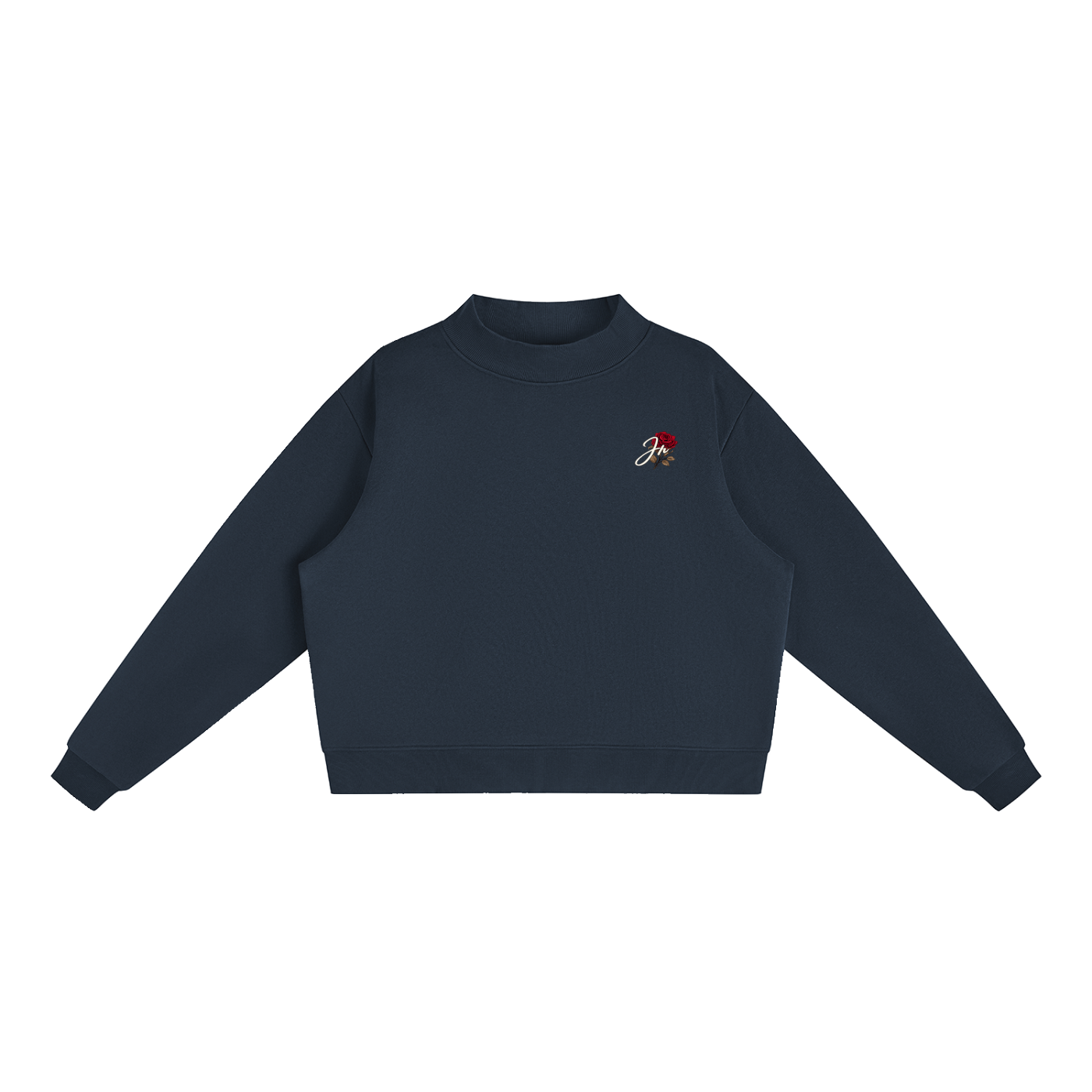 Essential Fleece Mock-Neck Crew Sweatshirt